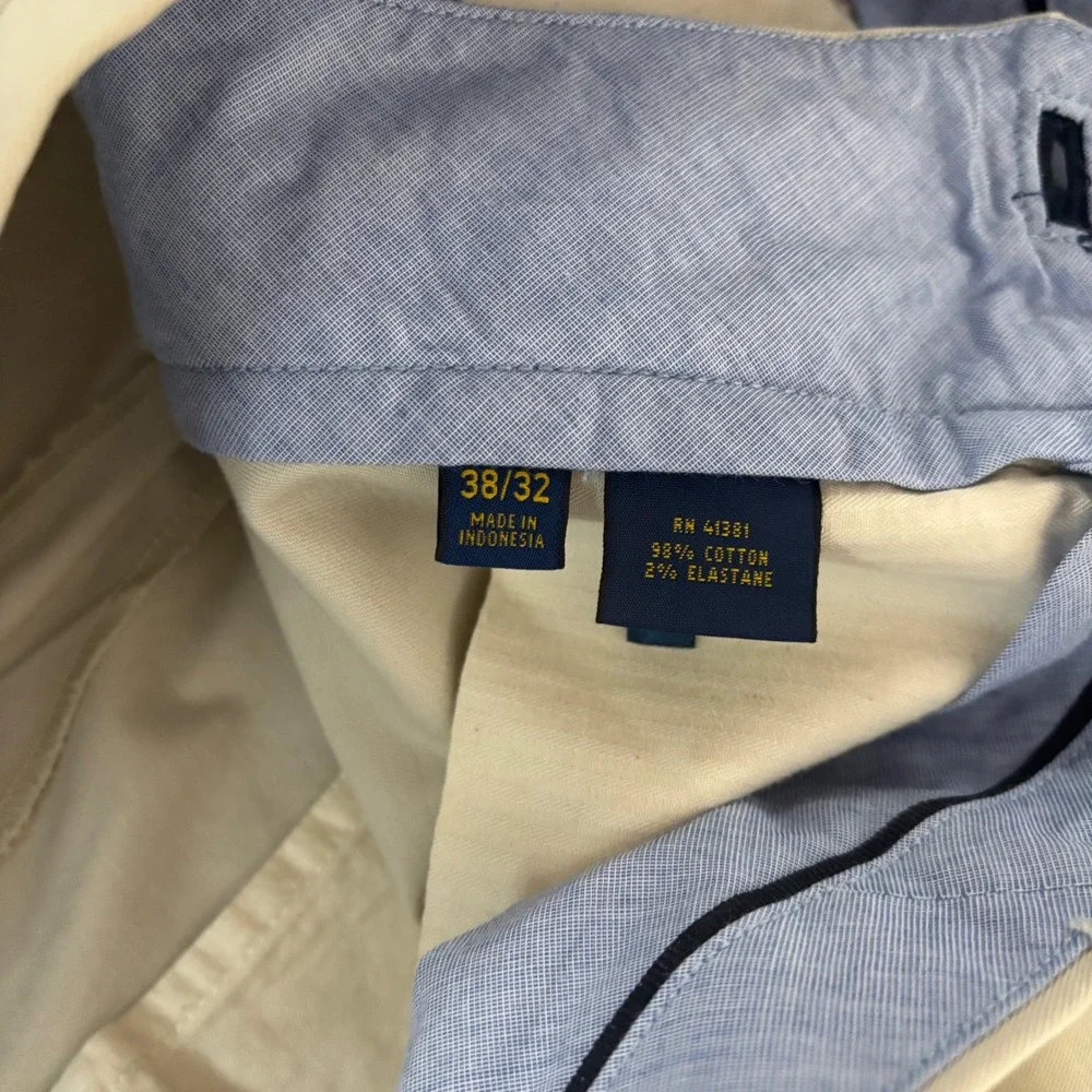 Polo Ralph Lauren Mens 38x32 Stretch Classic Fit Chino Pants Tan Khaki Cotton
